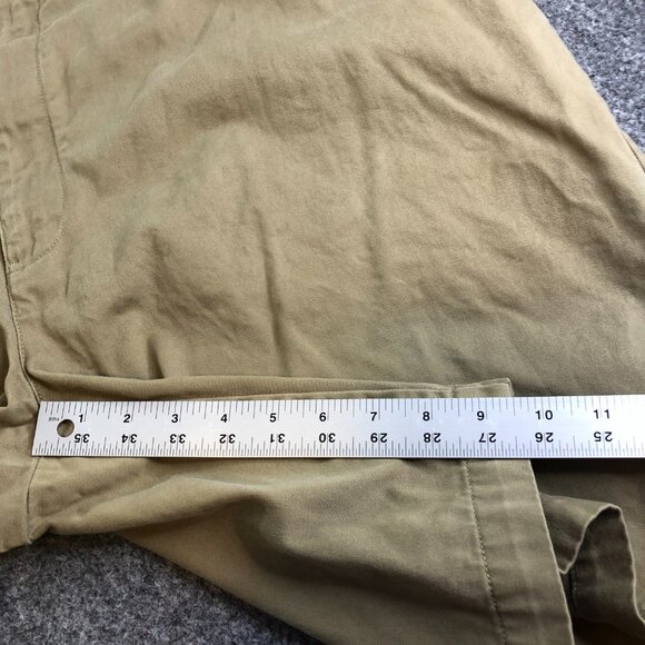 Polo Ralph Lauren Shorts "BIG" Mens 42B Khaki Cotton Y2K High Waist Flat Front - Picture 6 of 10